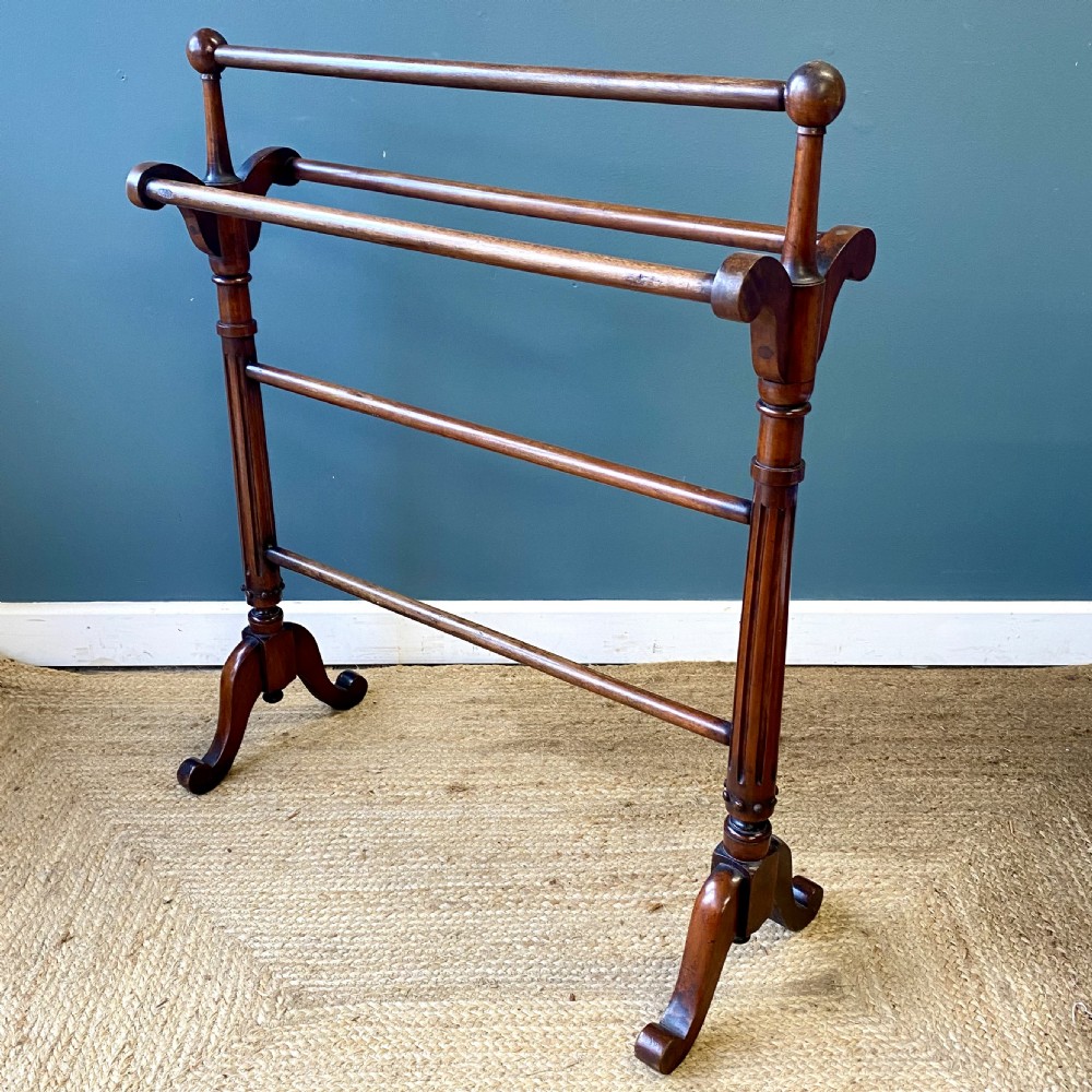 19th century mahogany towel rail View II