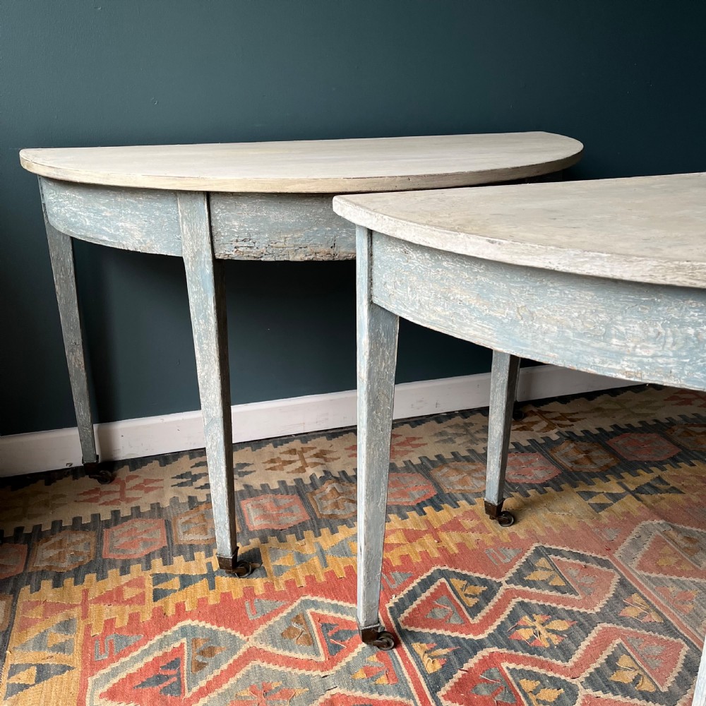 Georgian Demi lune pair of tables View II
