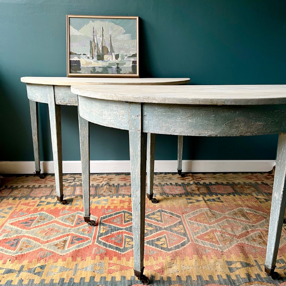 Georgian Demi lune pair of tables View III