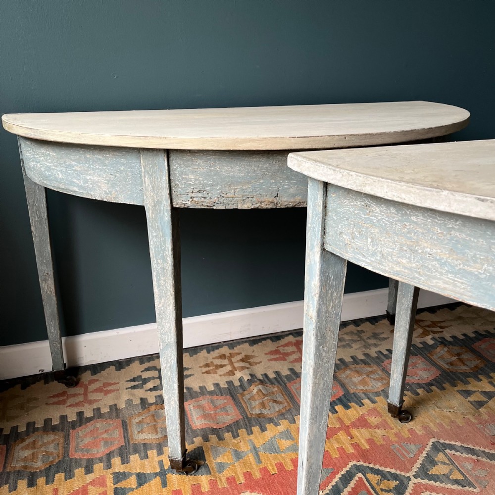 Georgian Demi lune pair of tables View V