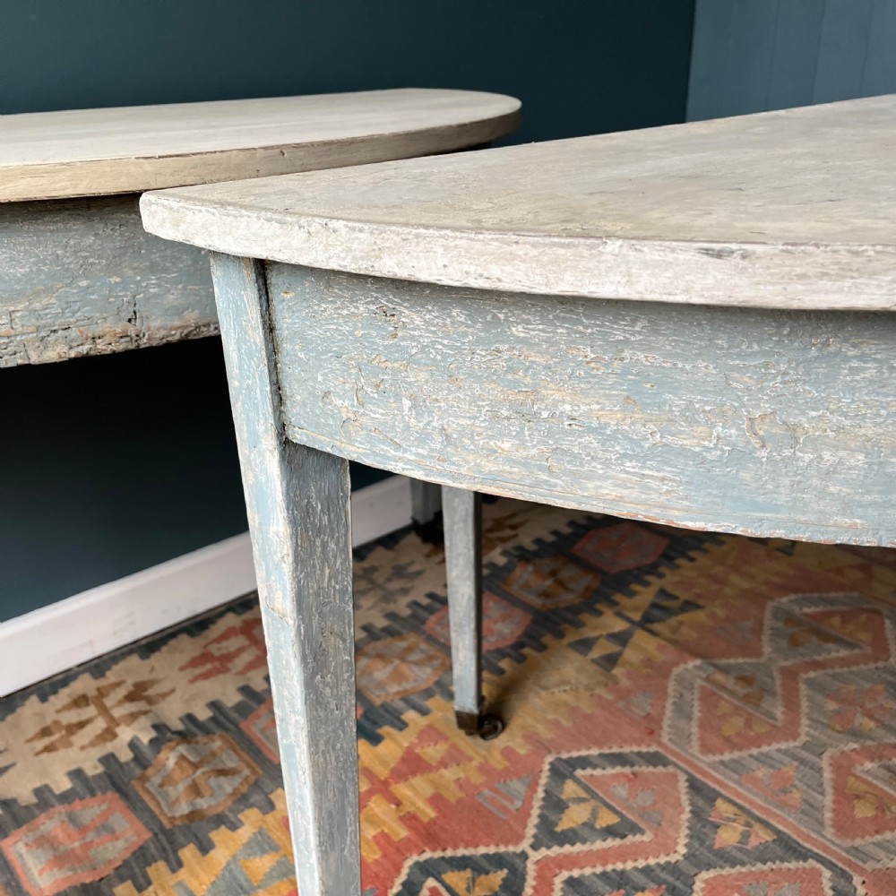 Georgian Demi lune pair of tables View VI
