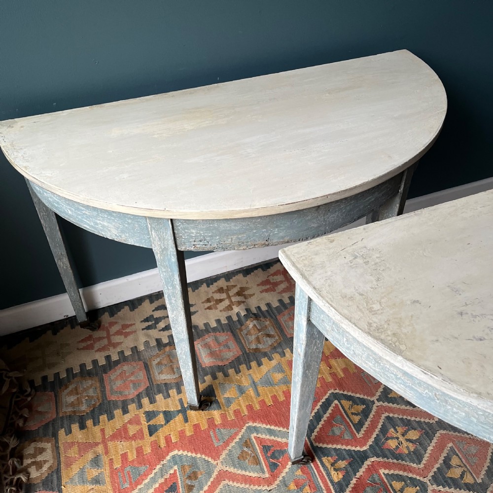 Georgian Demi lune pair of tables View VII
