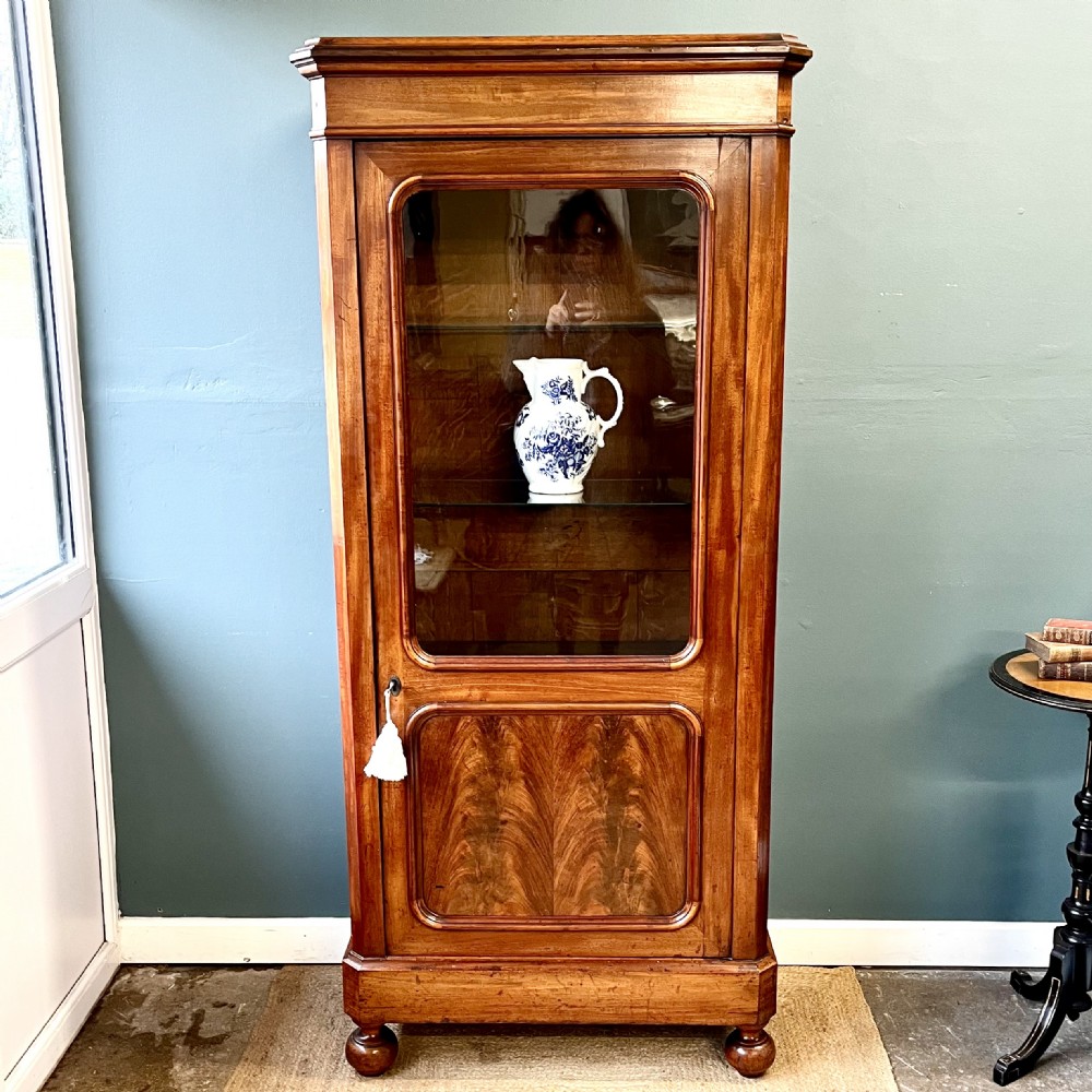 19th century mahogany glazed cupboard 
