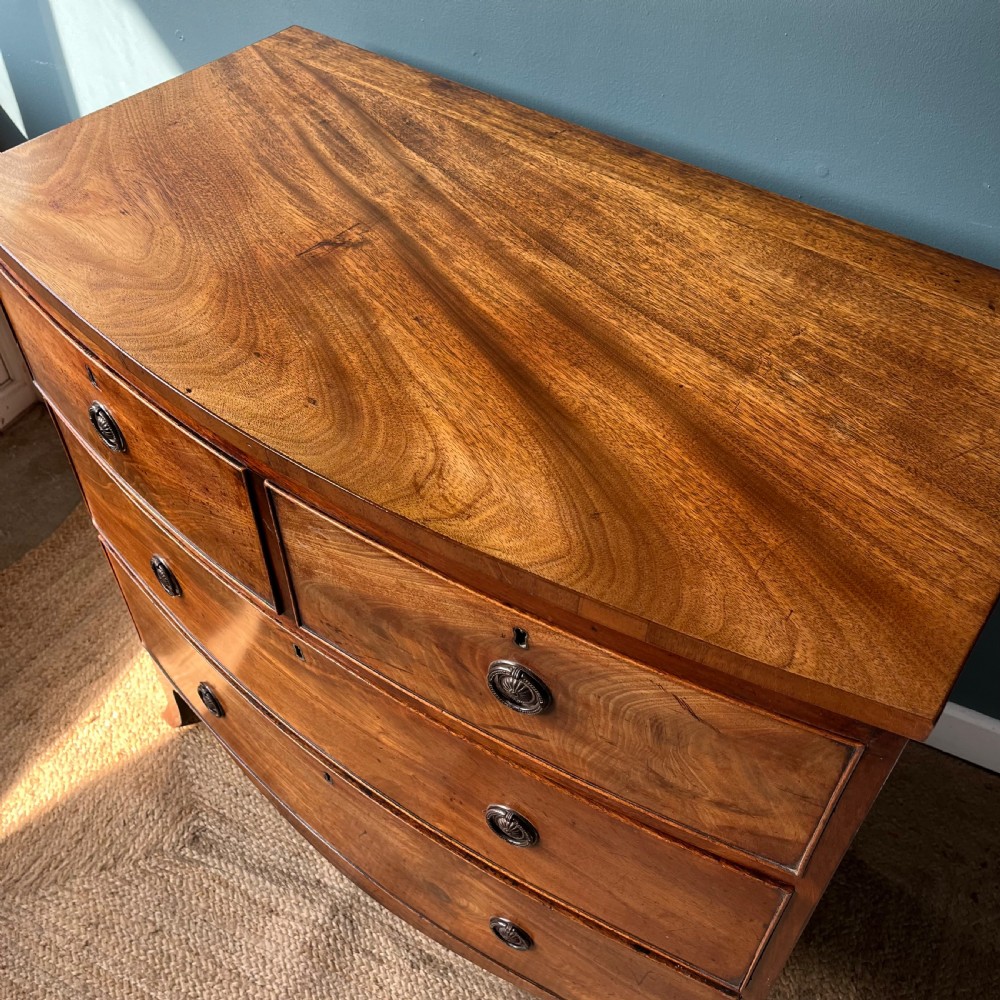 Regency mahogany bow front chest of drawers  View IV