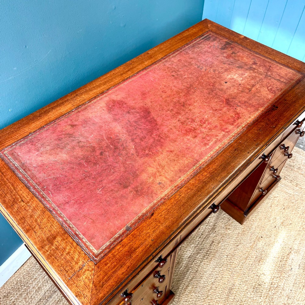 19th century walnut pedestal desk View IV