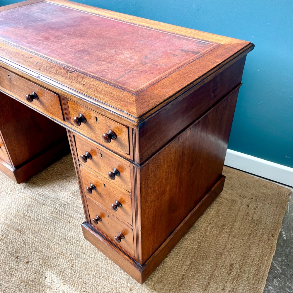 19th century walnut pedestal desk View VI