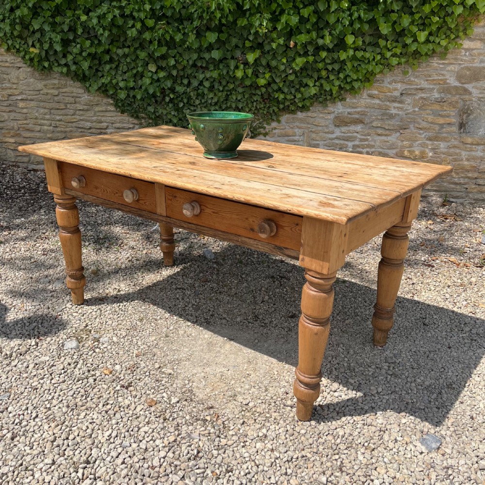 19th century pine kitchen table View II