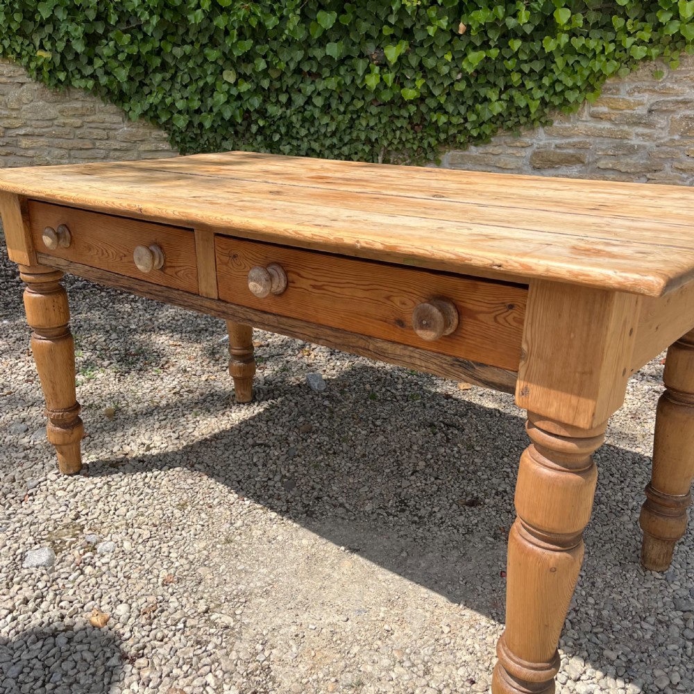 19th century pine kitchen table View IV