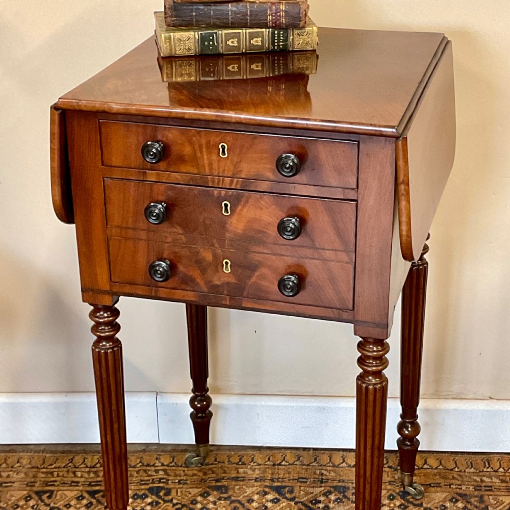 19th century mahogany pembroke style side table View II