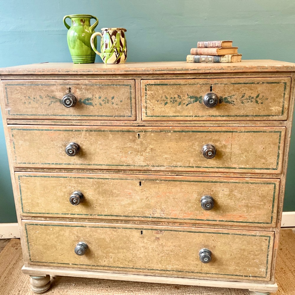 Regency painted chest of drawers View II