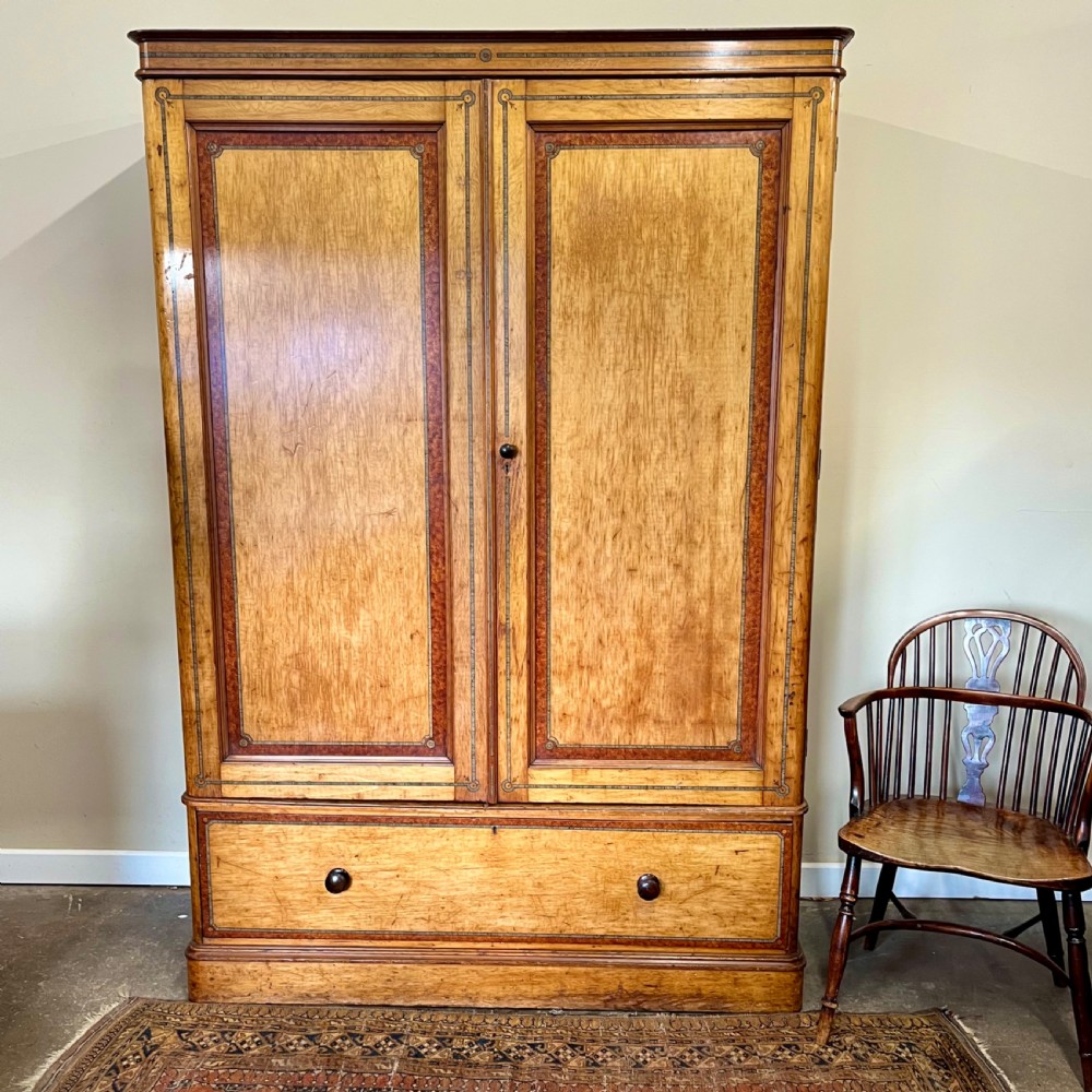 19th century faux maple wardrobe