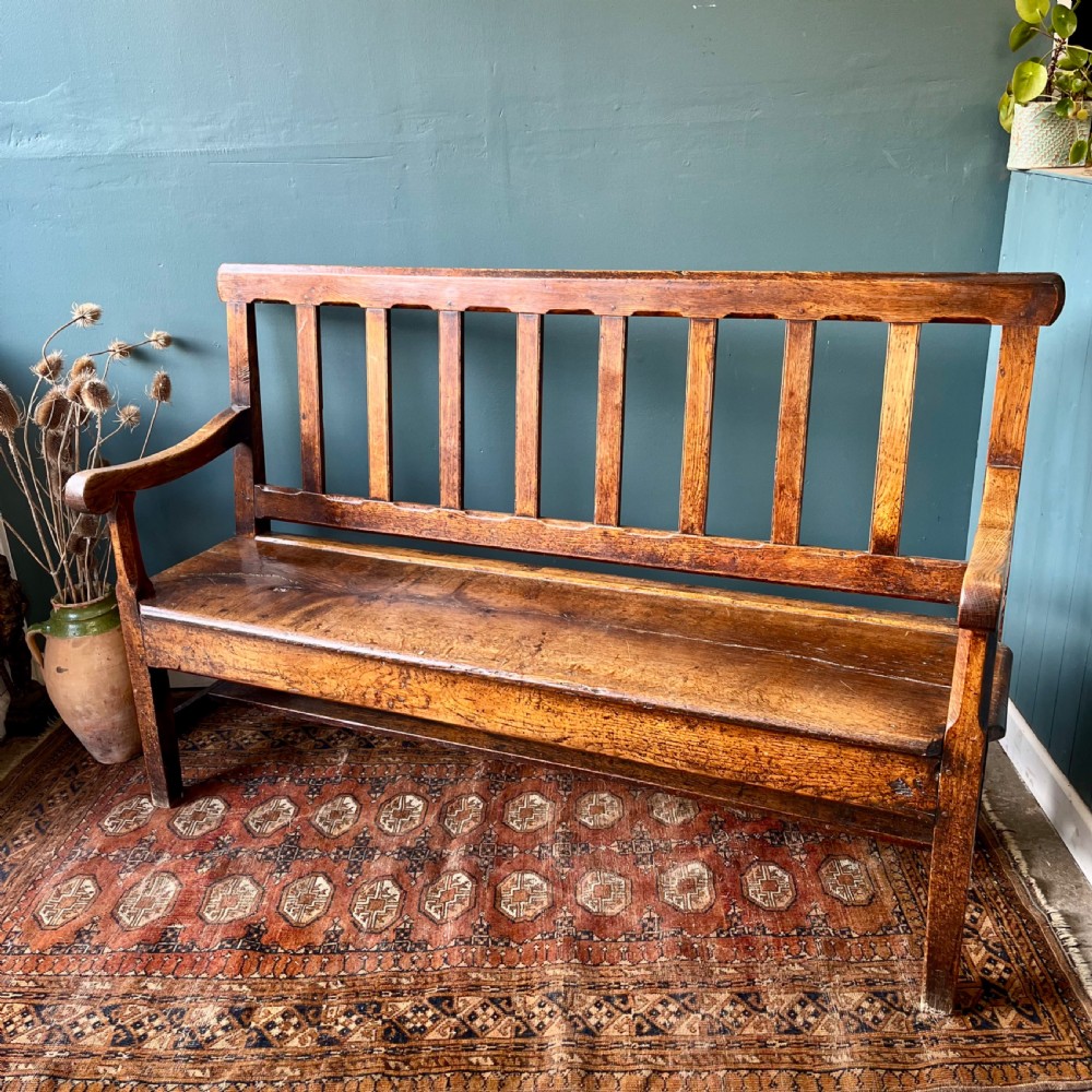 Georgian oak bench