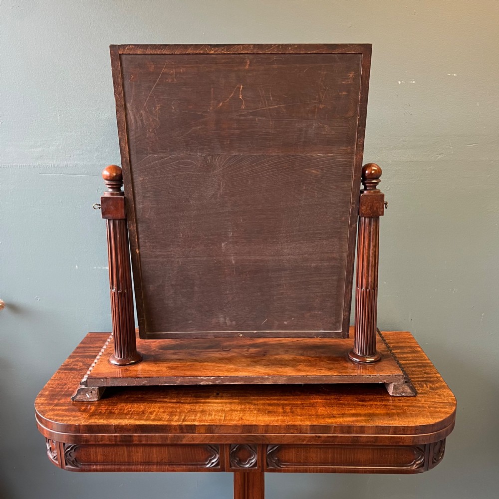 19th century mahogany toilet mirror  View V
