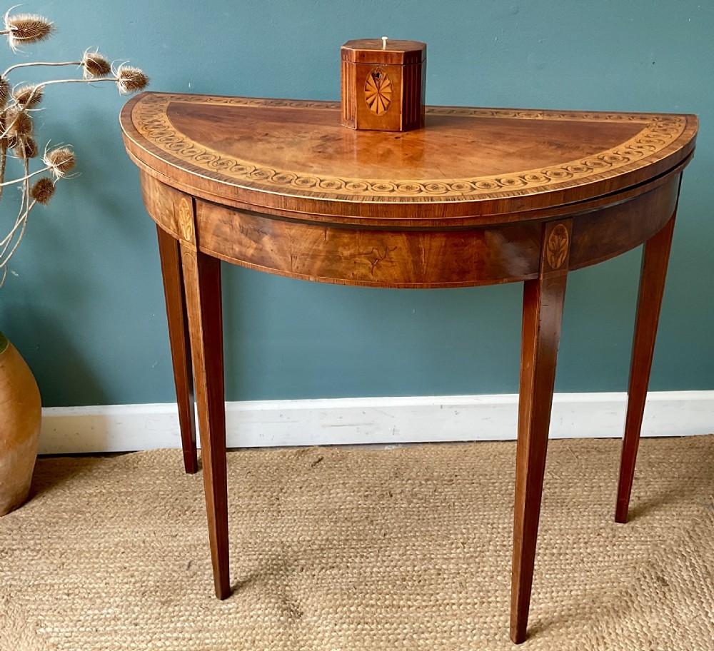George lll Demi lune card table