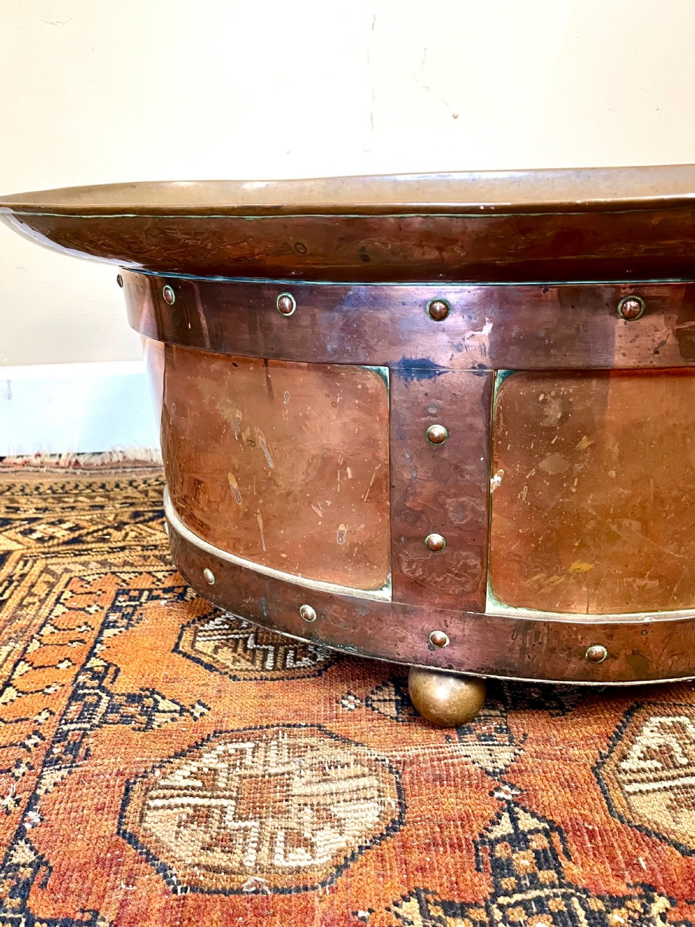 Arts and crafts log coal bucket View II
