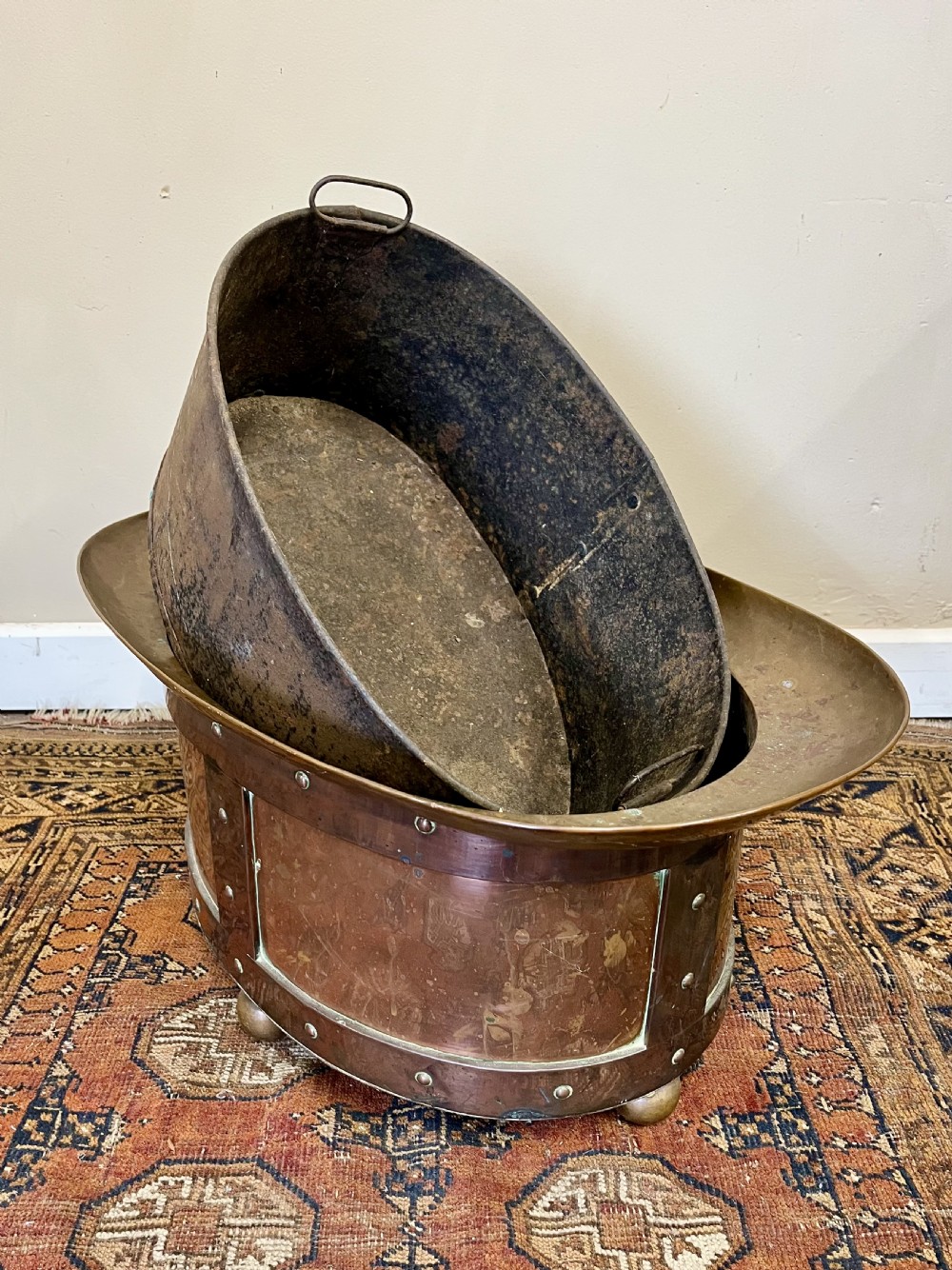 Arts and crafts log coal bucket View V