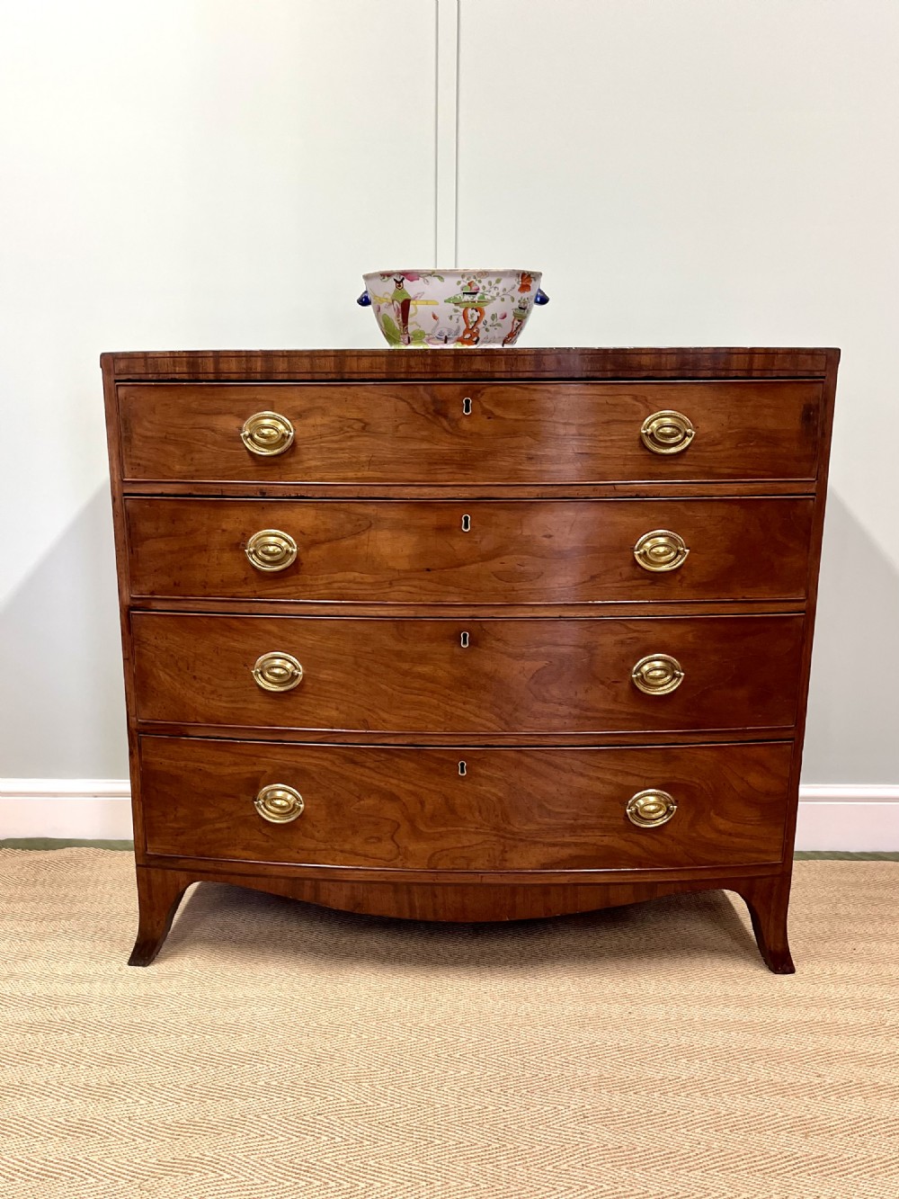 Regency bow fronted chest of drawers