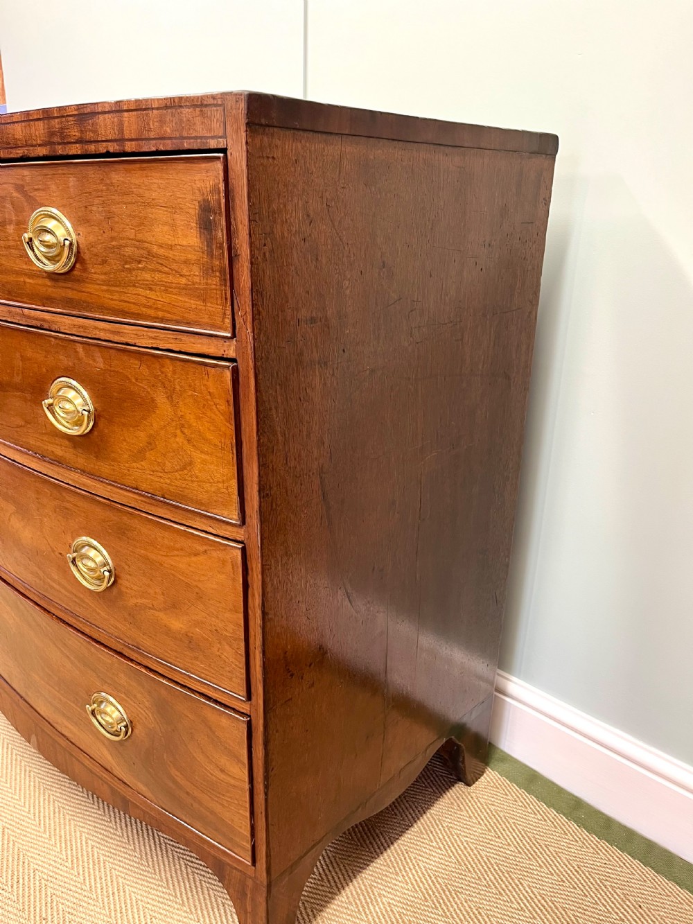 Regency bow fronted chest of drawers View IV