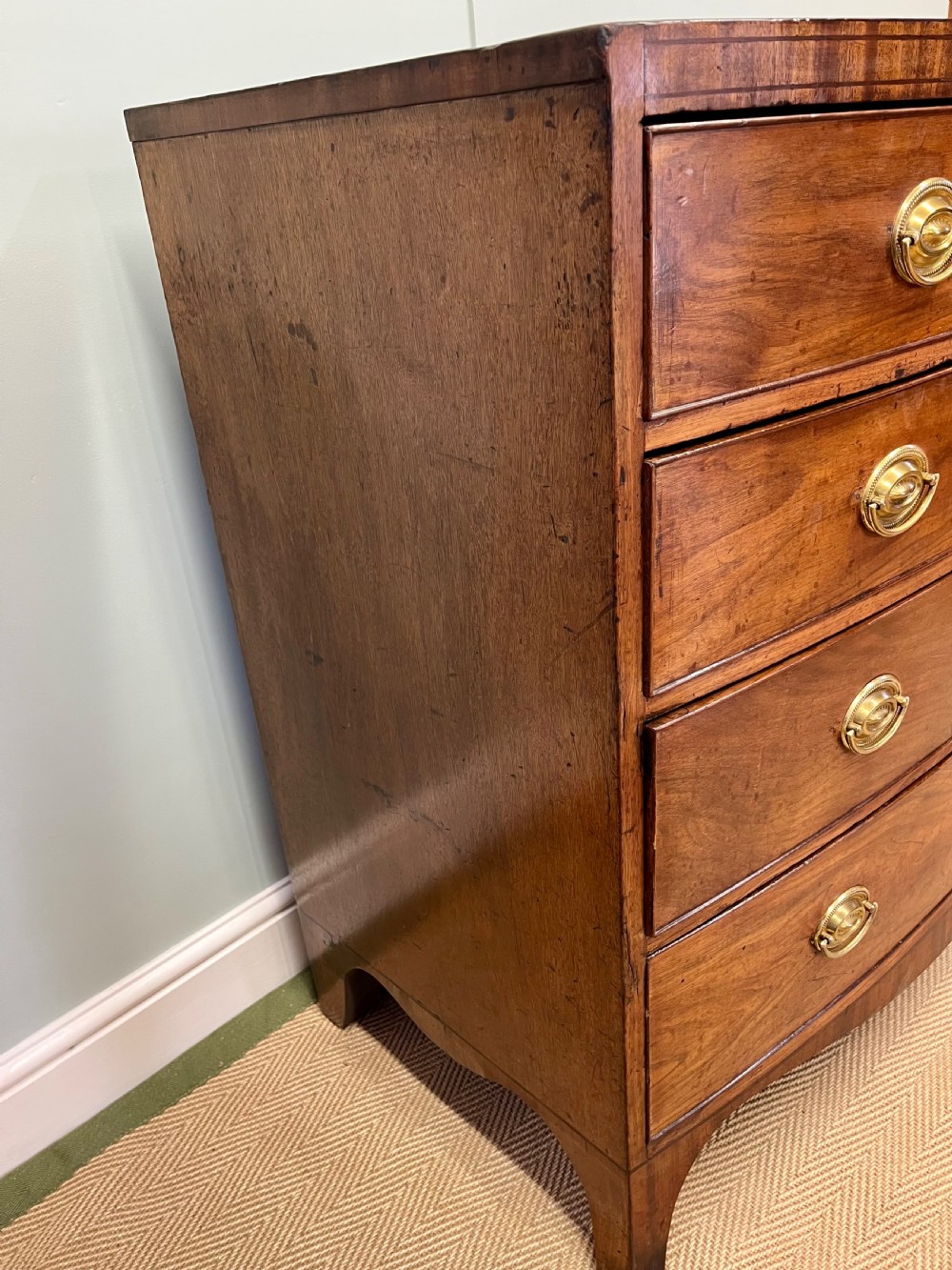 Regency bow fronted chest of drawers View V