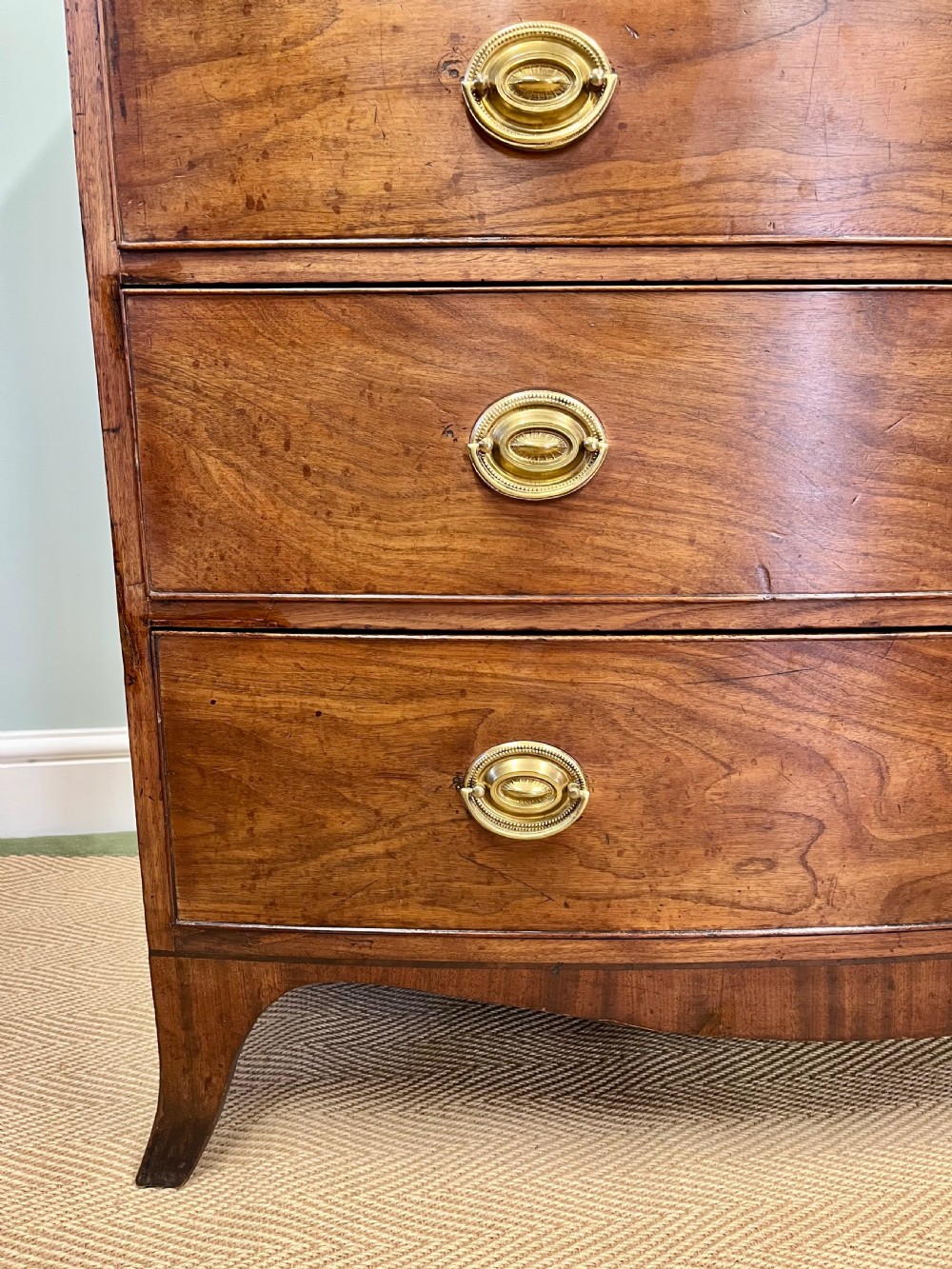 Regency bow fronted chest of drawers View VI
