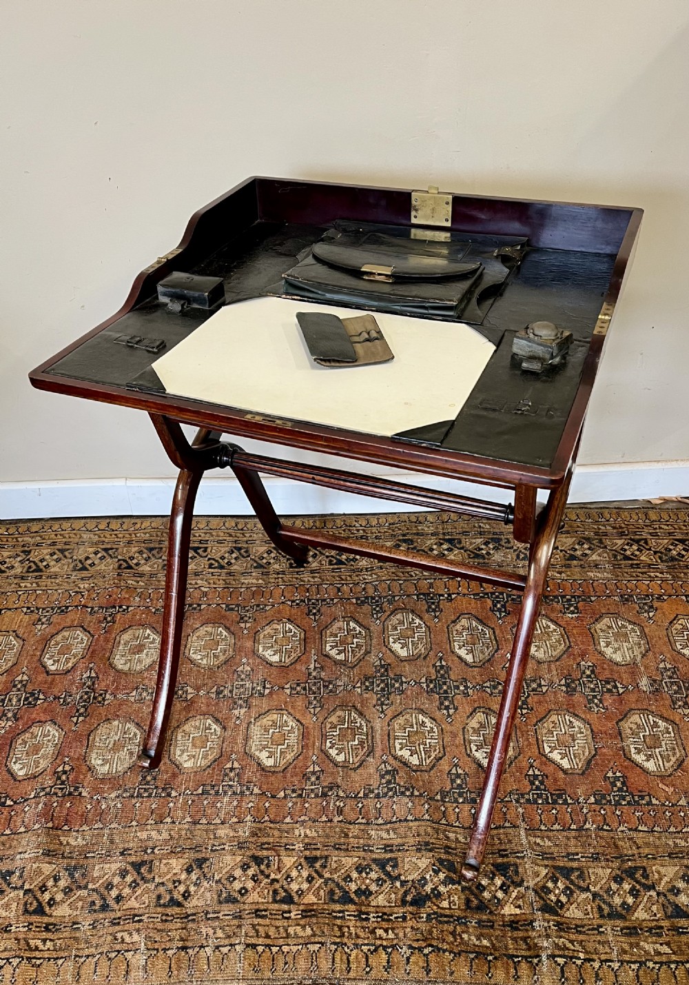 19th century campaign folding desk View X