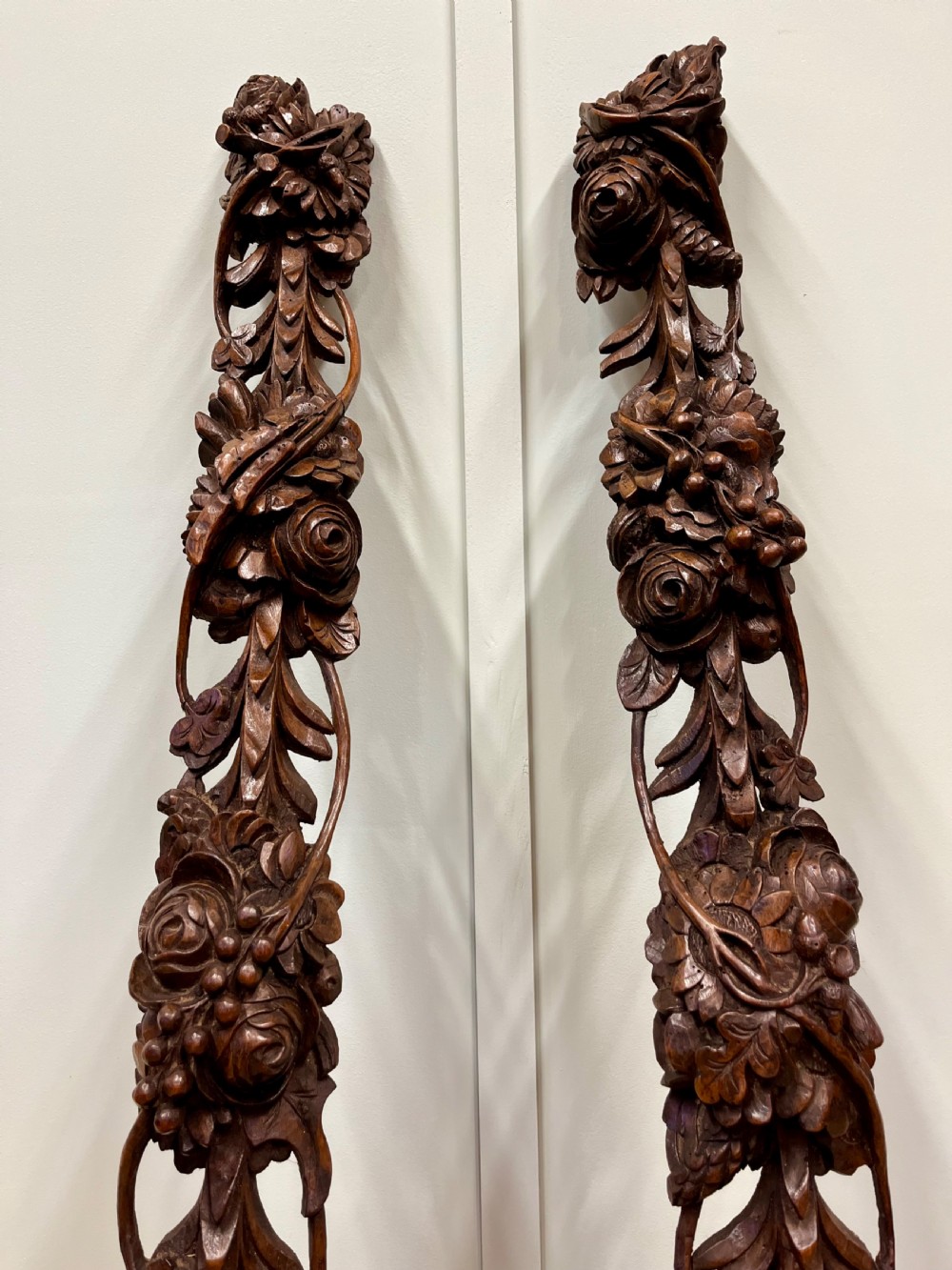 19th century pair of walnut carvings View III