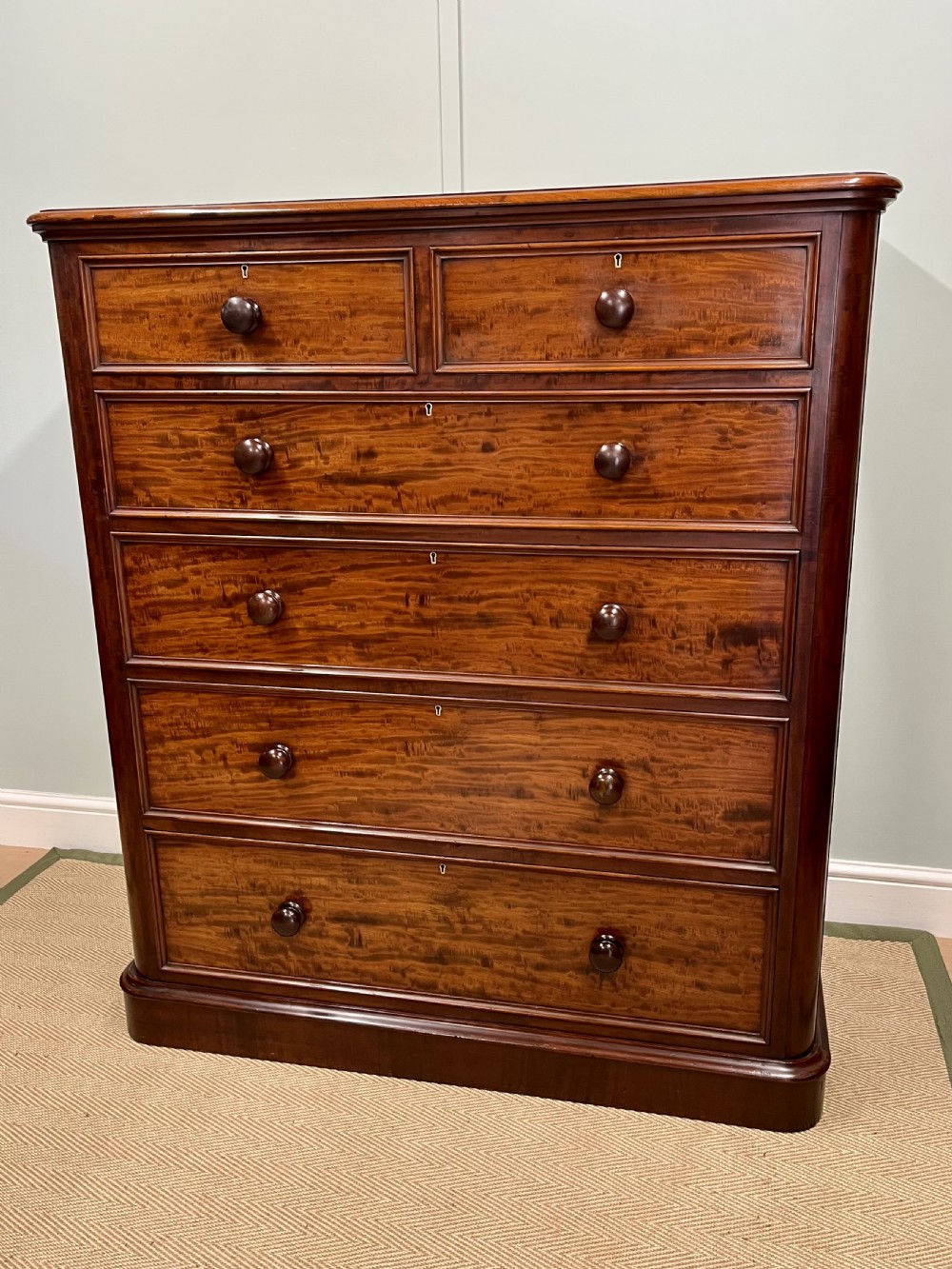 19th century mahogany and walnut chest of drawers