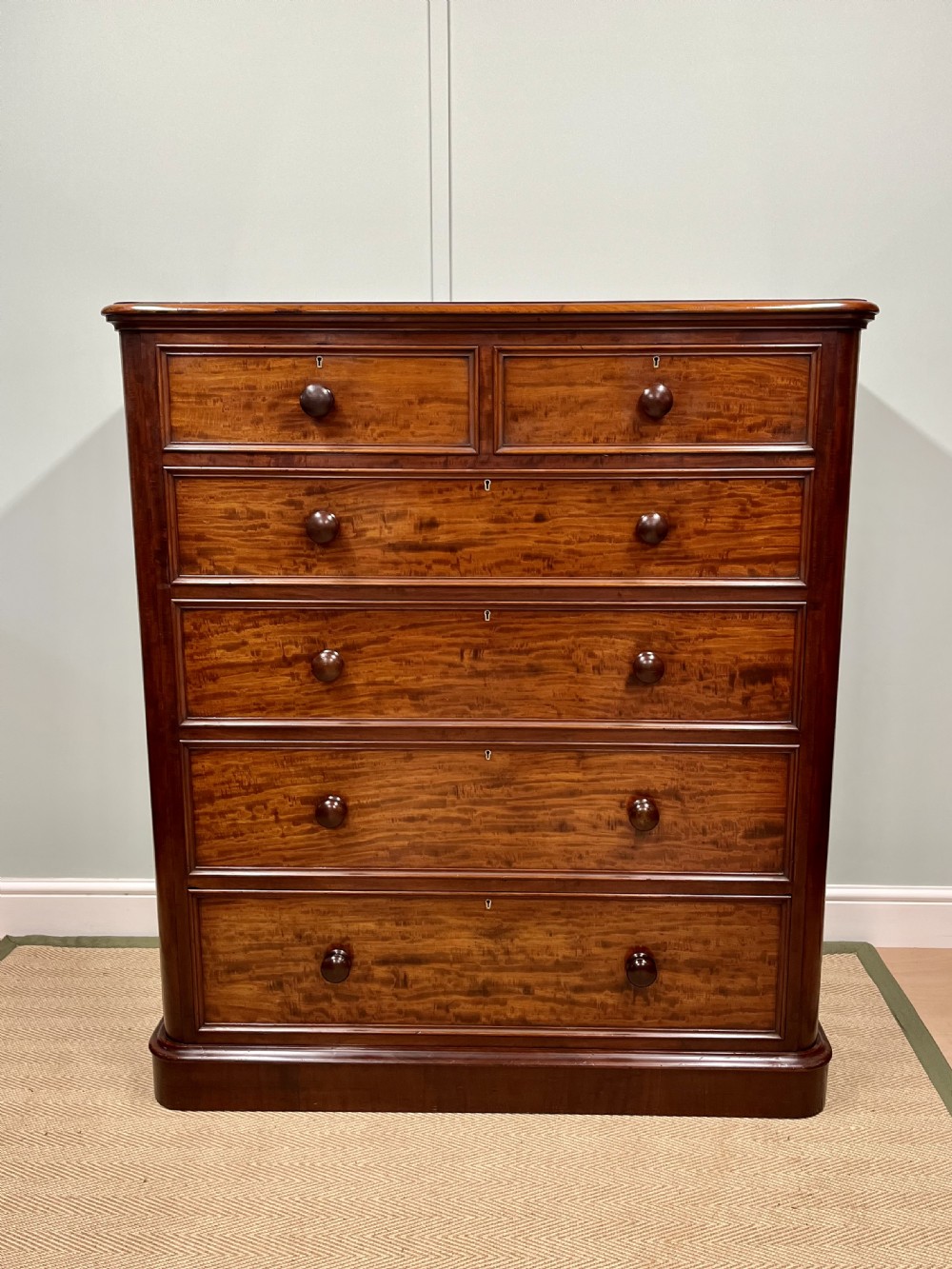 19th century mahogany and walnut chest of drawers View II