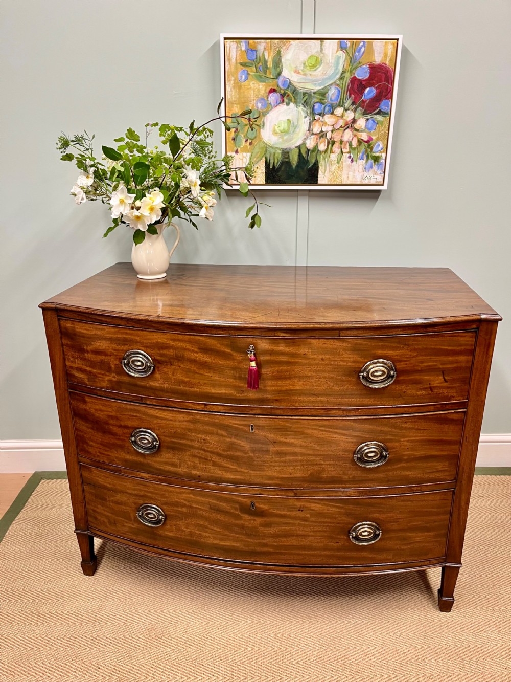18th century bow fronted chest of drawers