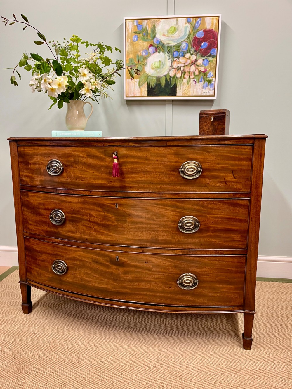 18th century bow fronted chest of drawers View II