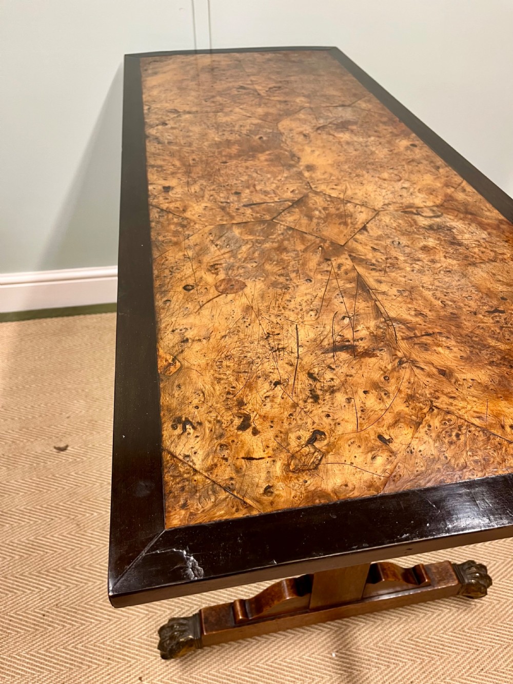 Walnut and ebonised center table View IX