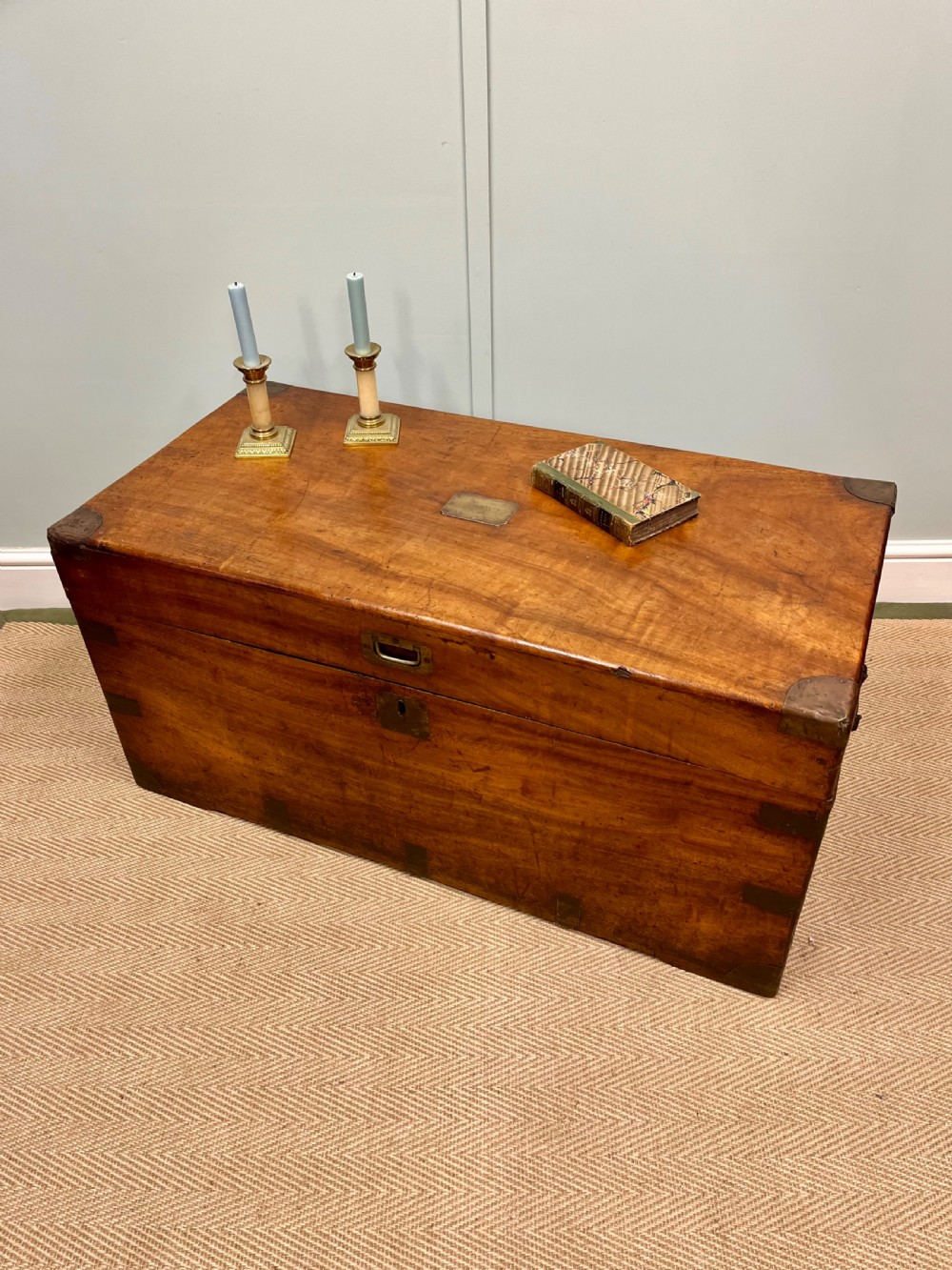 19th century large campaign trunk