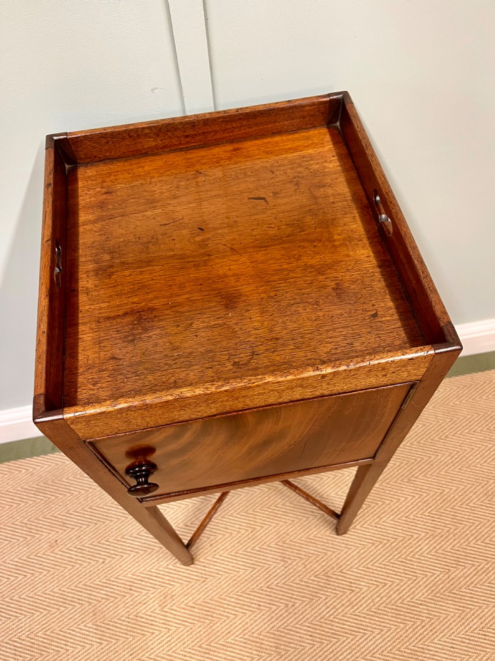Georgian mahogany bedside pot cupboard View V