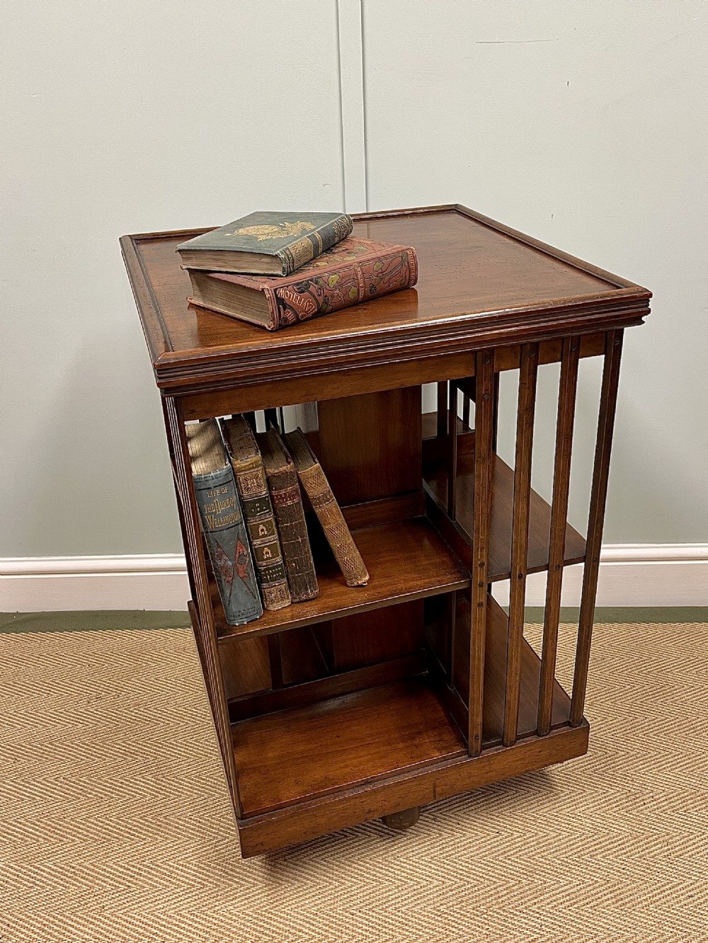 19th century walnut revolving bookcase