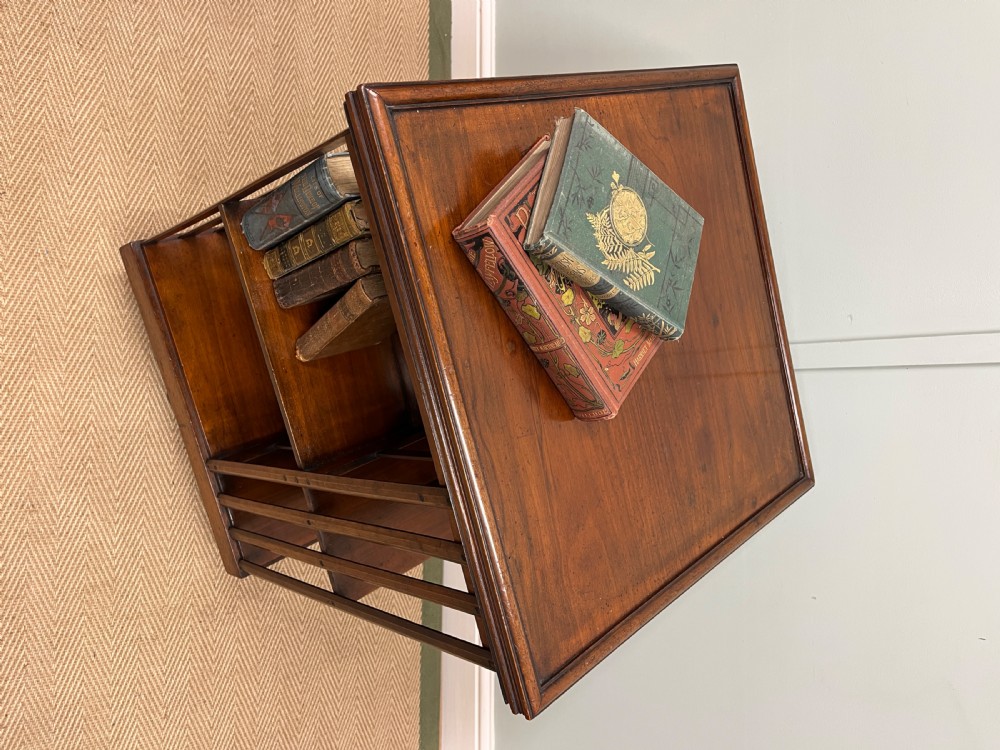 19th century walnut revolving bookcase View II