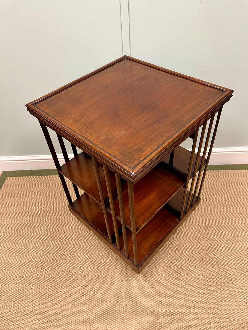 19th century walnut revolving bookcase View V
