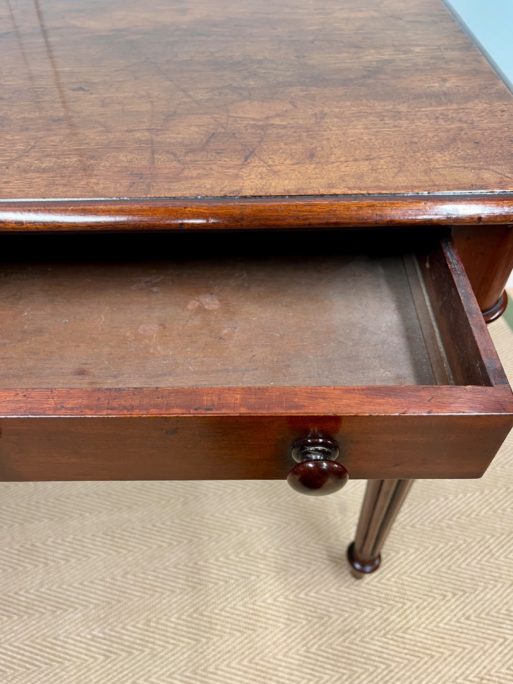 19th century mahogany writing side table View V