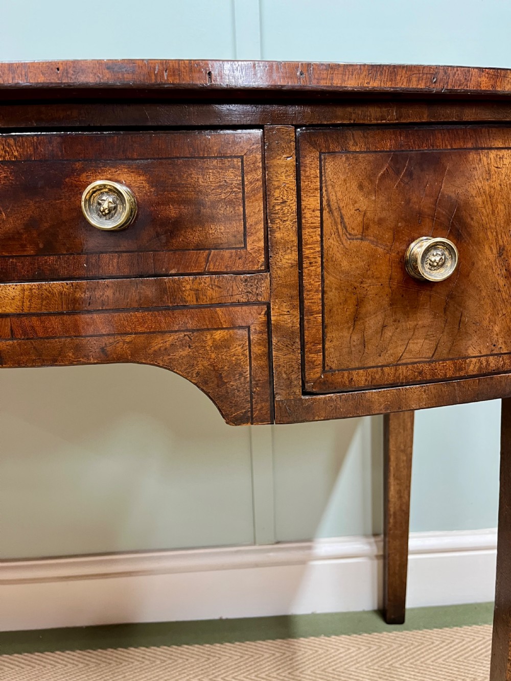 Georgian mahogany bow fronted table View VI