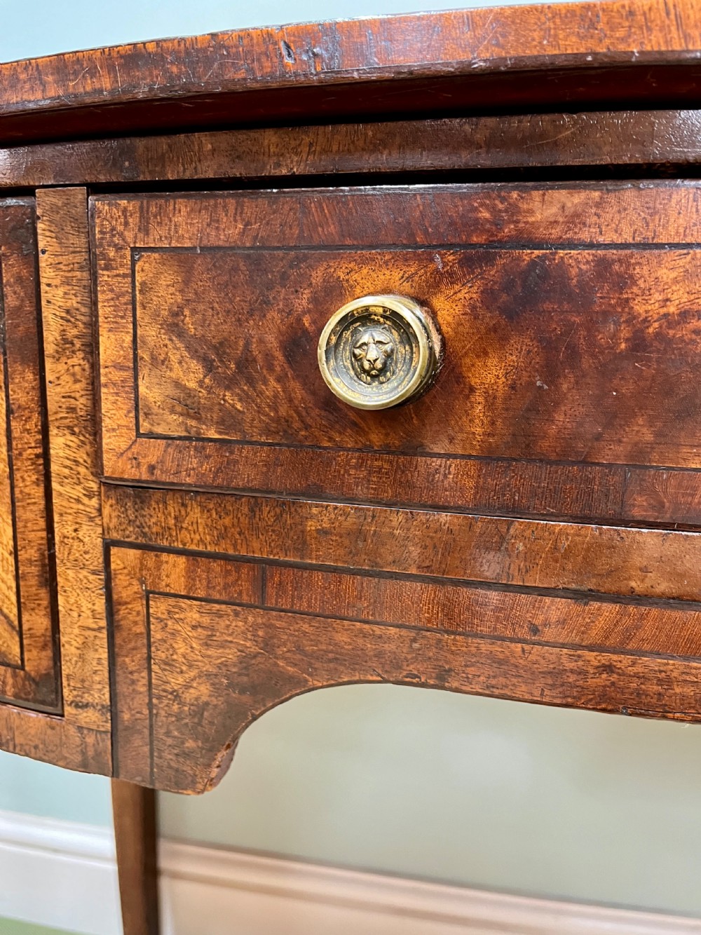 Georgian mahogany bow fronted table View VII