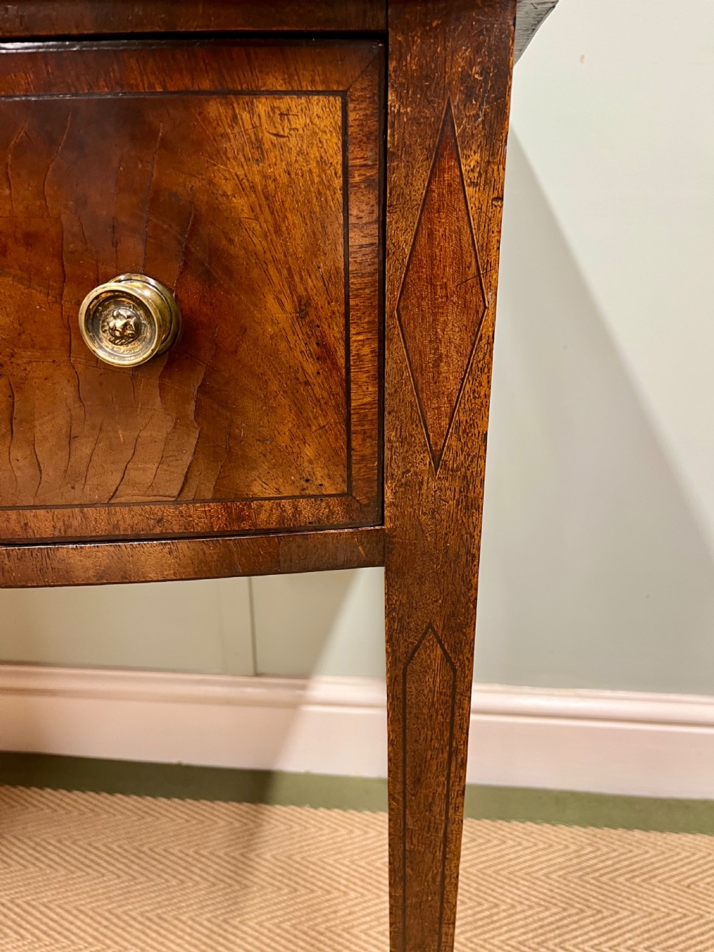 Georgian mahogany bow fronted table View XII