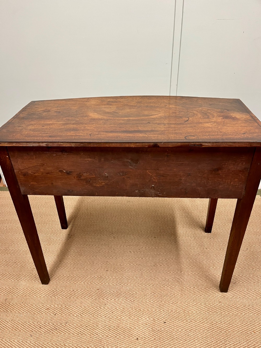 Georgian mahogany bow fronted table View XIII