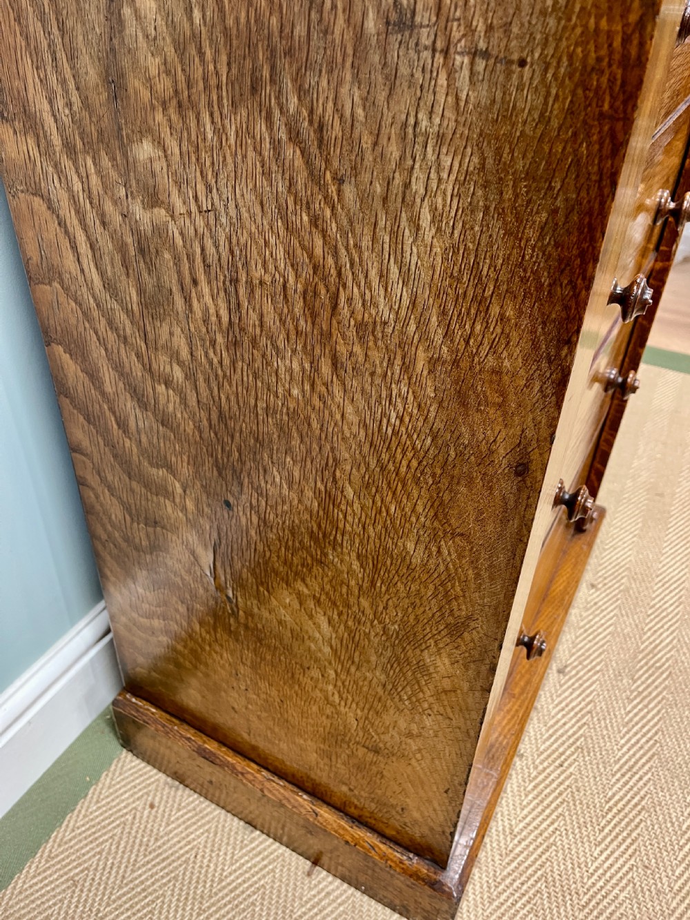 19th century oak Wellington chest View X