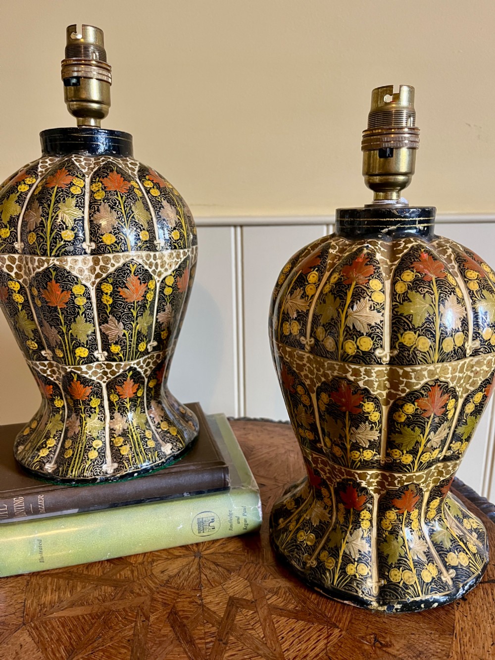 Pair of 20th century Kashmiri lamps View III