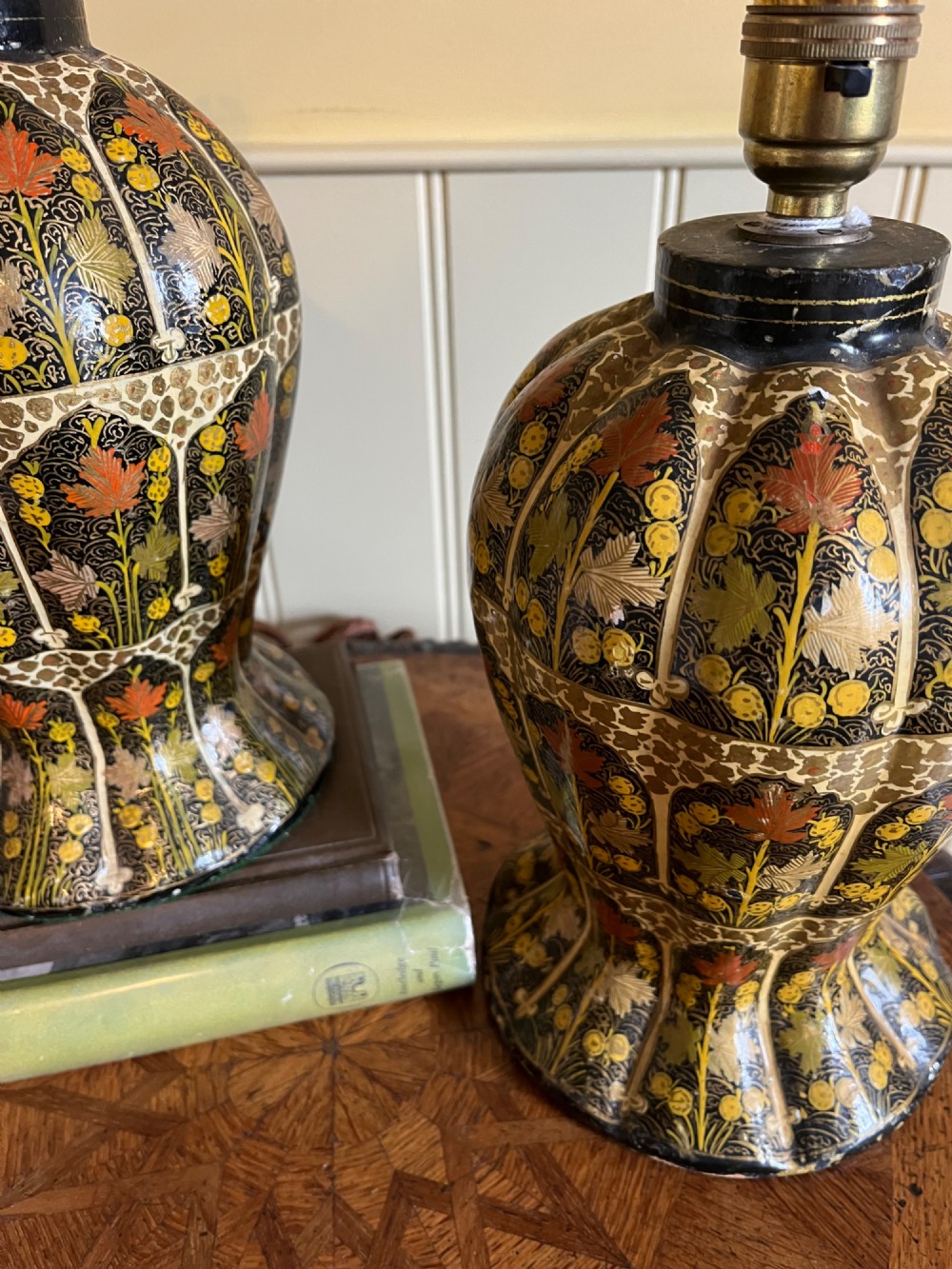 Pair of 20th century Kashmiri lamps View V