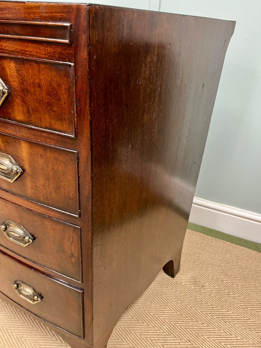 18th century Georgian bow fronted chest of drawers View V