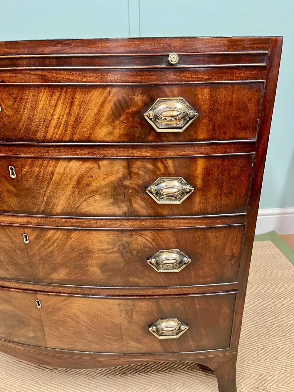 18th century Georgian bow fronted chest of drawers View X