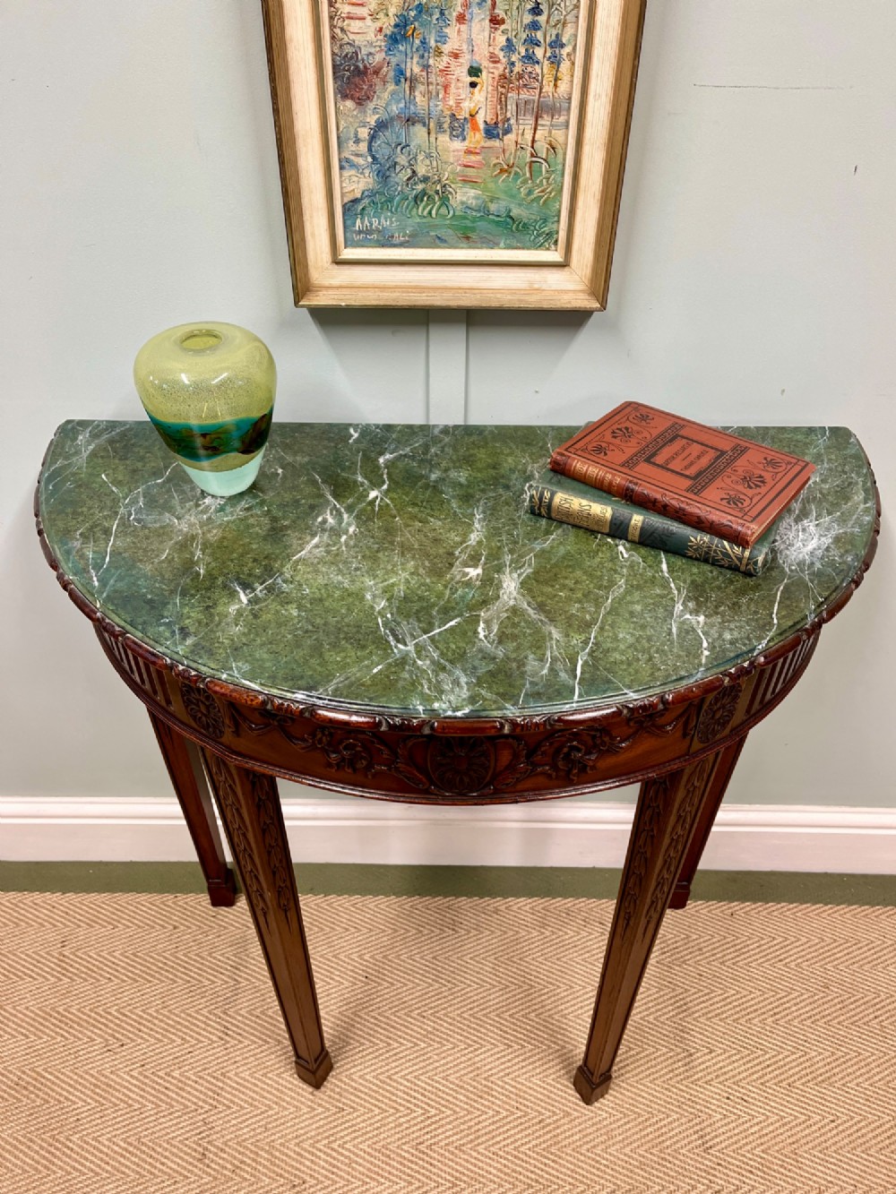 19th century Demi lune table View II