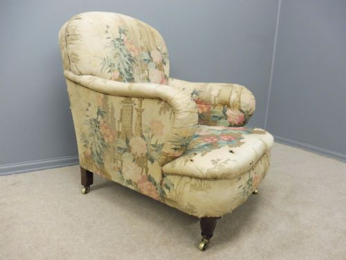 Original Victorian Deep Seated Howard Style Armchair Circa 1880