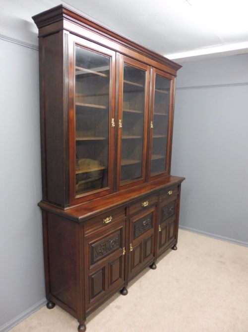 Large Victorian Walnut Country House Library Bookcase Circa 1880