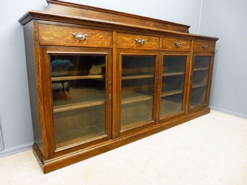 Large Oak Glazed Bookcase Circa 1900